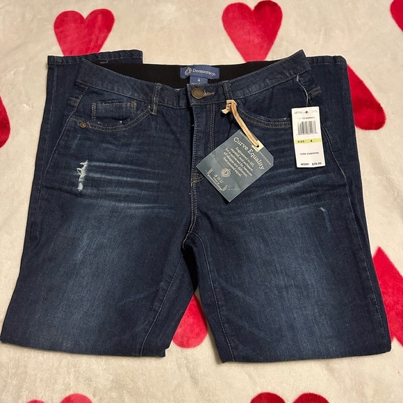 NWT Democracy Ab"solution® High Rise Distressed Blue Denim Skinny Jeans - Picture 4 of 16